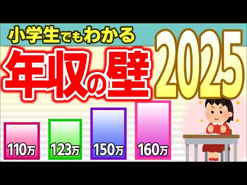 【超簡単！】もう103万円じゃない！2025年からの新･年収の壁｡ﾊﾟｰﾄ主婦･ﾊﾞｲﾄ大学生･扶養控除は？【会社員給与･事業主/税金･所得･住民･基礎･社会保険･年金/123･160/わかりやすく】