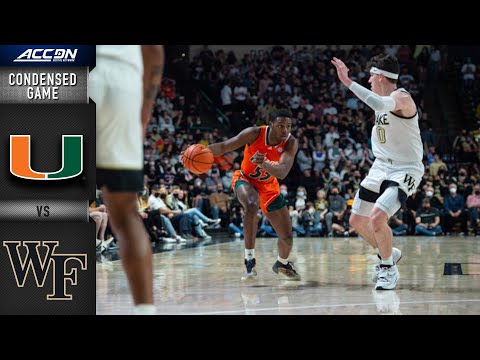 Acc Football Basketball 🏀 Miami vs. Wake Forest Condensed Game | 2021-22 ACC Men’s Basketball