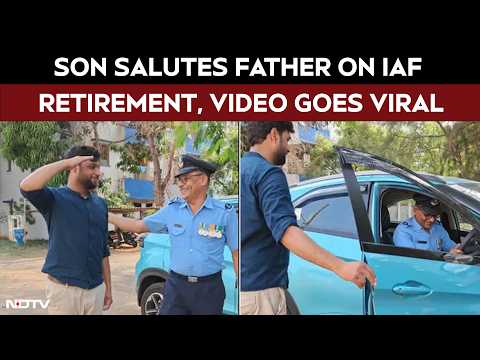 Viral Video | Son Salutes Father on IAF Retirement, Emotional Homecoming Video Goes Viral