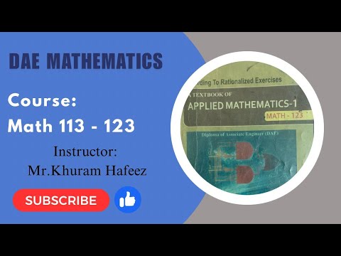 DAE MATHEMATICS MATH - 123 CHPATER # 8 EX # 8.1