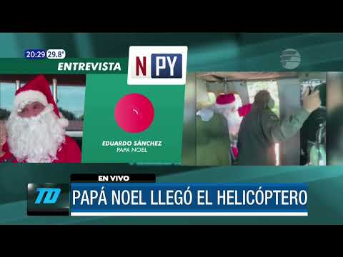 Papá Noel llegó en helicóptero al Hospital Pediátrico Acosta Ñu