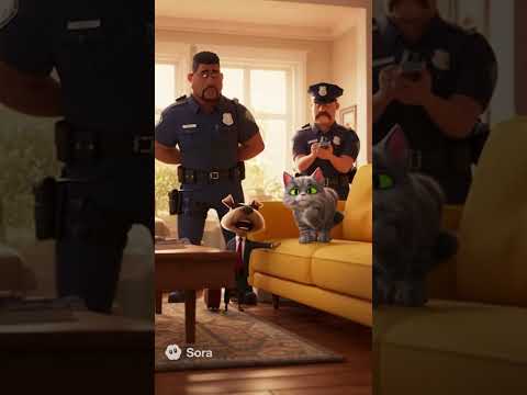 Police Can't Stop Laughing When The Cat's Lawyer is a DOG! 😂 (Funny AI Animation) #funny #aivideo