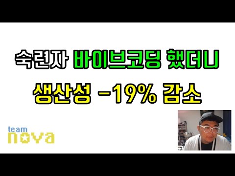 바이브코딩 숙련 개발자 생산성 -19% 떡락 연구