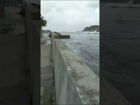 Storm Surge in Dennery, St Lucia earlier on Thursday 22nd June, 2023.