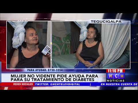 Doña Reina, mujer no-vidente, pide ayuda para su tratamiento de diábetes