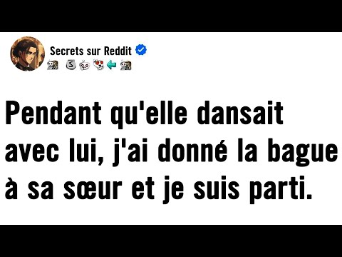 Pendant qu'elle dansait avec lui, j'ai glissé la bague à sa sœur et je suis parti sans un mot