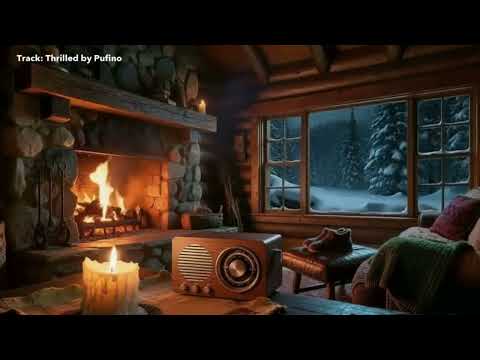 🔴 Lofi Chill Beats Radio 24/7 – Cozy Winter Cabin Fireplace 🔥