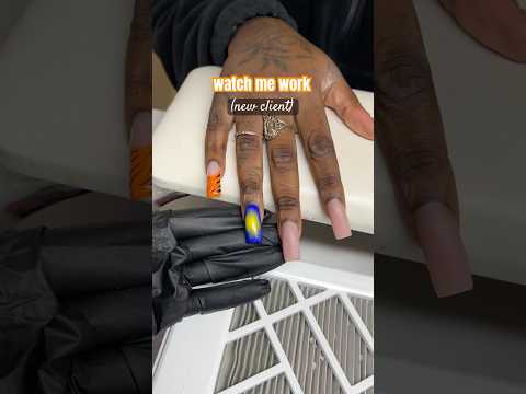 watch me work ft new client 🧡 #nails
