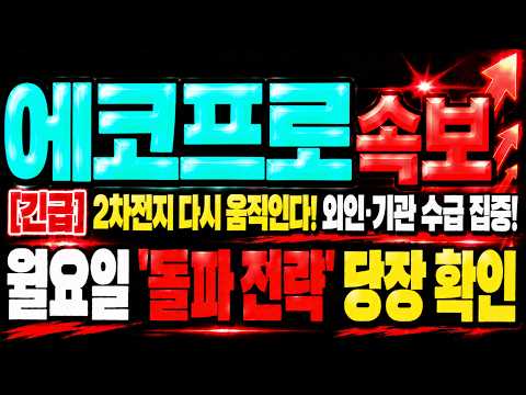 [에코프로 주가전망] 2차전지 <strong>다음주</strong> 진짜 방향 나옵니다! 월요일 에코프로에서 이것부터 확인하세요