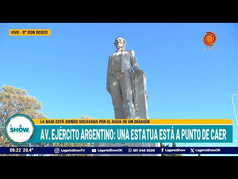 Estatua a punto de caer en barrio Don Bosco