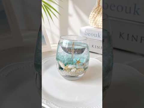 🏝️ Ocean Gel Candle – Aqua Blue –作り🫧 #ハンドメイドキャンドル