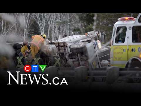 Crash involving tractor-trailers closes section of Nova Scotia highway