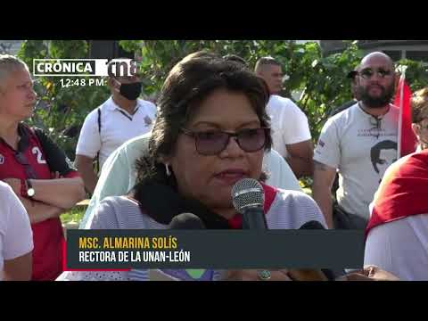 Universitarios de León homenajean al héroe de la paz Cristhiam Emilio Cadena - Nicaragua