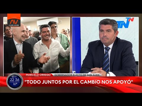 Todo Juntos por el Cambio nos apoyó Marcelo Orrego, gobernador electo de San Juan