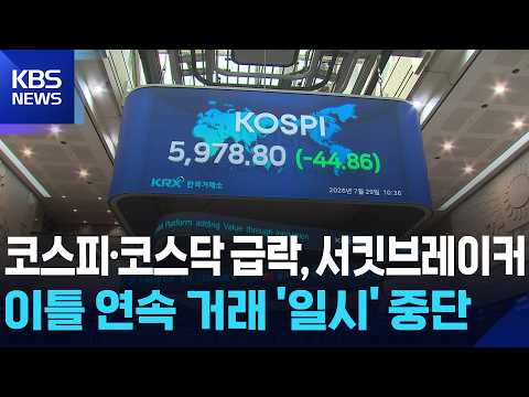 코스피·코스닥 이틀 연속 ‘서킷 브레이커’ / KBS  2026.07.29.