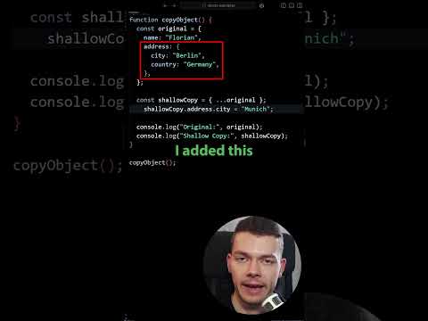 Deep Copy Vs Shallow Copy In JavaScript 💡 #javascript #javascriptinterviewquestions #learnjavascript