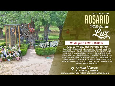 SANTO ROSARIO de hoy Jueves (Misterios Luminosos) en DIRECTO desde PRADO NUEVO a las 18:00 h.