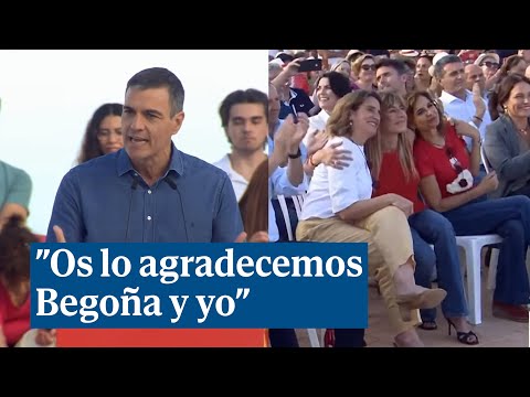 Sánchez da las gracias al PSOE por el apoyo a su mujer: Os lo agradecemos Begoña y yo