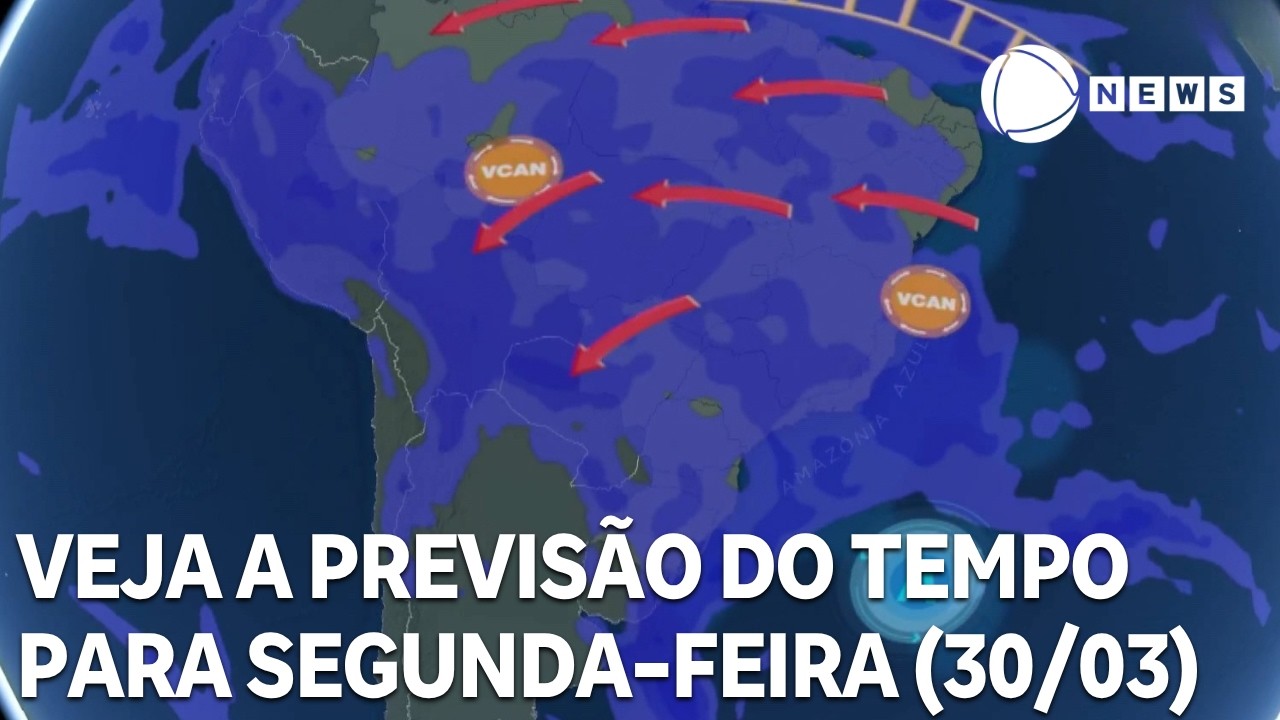 Veja a previsão do tempo para todo o país nesta segunda (30/03)