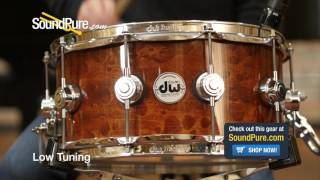 DW 6.5x14 Collectors Exotic Series Maple Snare Drum - Pommele Veneer Quick n' Dirty