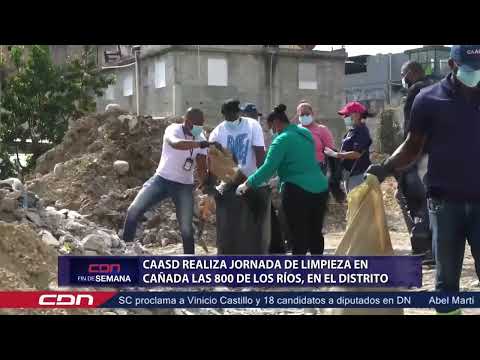 CAASD realiza jornada de limpieza en cañada Las 800 de Los Ríos, en el Distrito Nacional