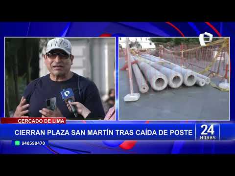 Cierran por dos meses plaza San Martín para retirar postes ornamentales