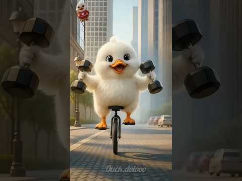 The little duck used a dumbbell to help the little boy develop a fitness habit.#duck #shorts #cute