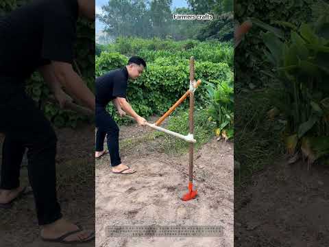 인체공학적 다중 손잡이 삽 개조를 통해 땅 파는 동안 허리 부담을 줄이는 방법 — DIY 농업 꿀팁: 단단한 <strong>정원</strong> 흙을 더 쉽게 파낼 수 있도록 일반 뾰족한 삽에 지렛대 막대를