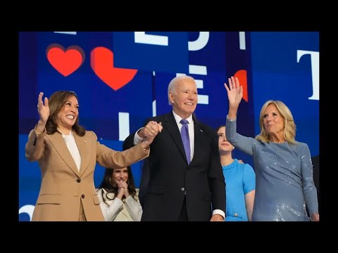 Biden gets a rousing ovation from Democrats as he gives Harris an enthusiastic endorsement