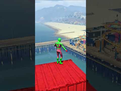 GTA 5 Epic Spiderman Ragdolls | Jumps / Fails ep.1339 #shorts