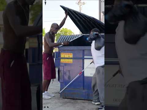 Blind man throwing garbage prank #prank #fypシ #funnyvideos