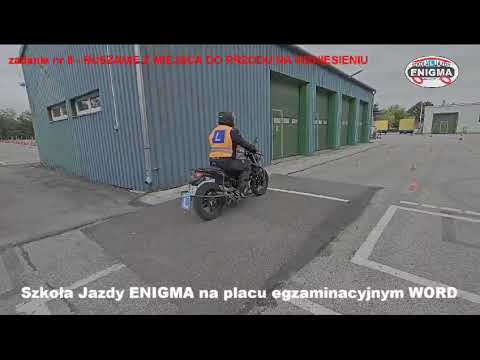 Zadanie egzaminacyjne na kat. A - ruszanie z miejsca do przodu na wzniesieniu