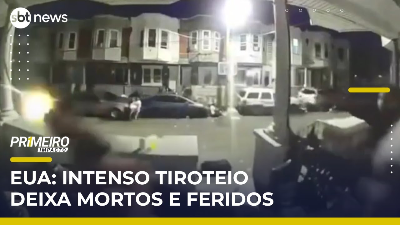 Intenso tiroteio no meio da rua deixa três mortos e 10 feridos nos EUA | PrimeiroImpacto