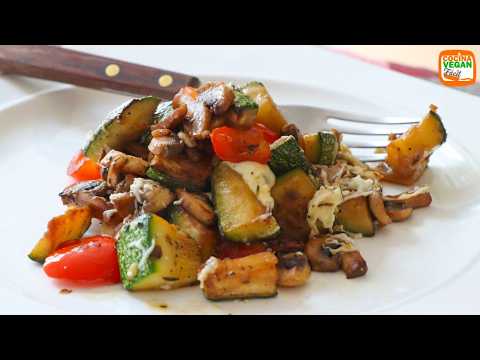 ¡MEJOR QUE LA CARNE! 🌮 Calabacitas con Champiñones y Queso (Estilo Alambre) 🤤