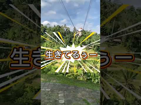 挑戦するオバ55歳、バリ島でブランコに乗る #インドネシア 🇮🇩 #一人旅 #バリ島 #ブランコ