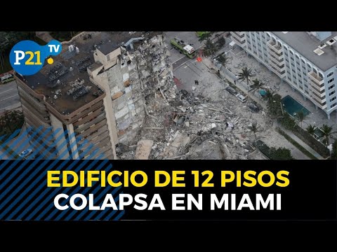 Así fue el derrumbe de un edificio de 12 pisos en Miami