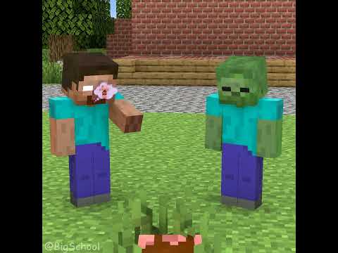 When Herobrine vs Zombie guess about Piggirl ??