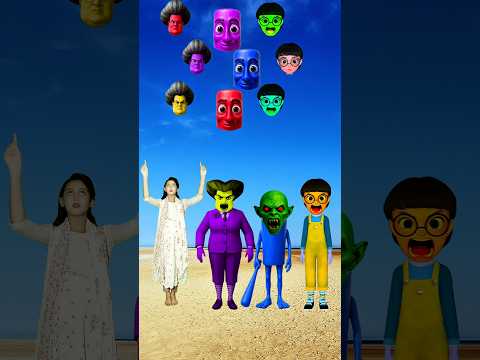 😱 Scary Teacher 3D Meets Dancing Bhabhi & Sahur | Crazy Head Match! #shorts