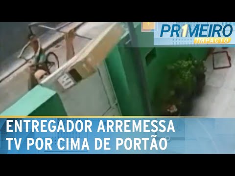 Televisão é entregue de maneira inusitada na zona norte do Rio | Primeiro Impacto (14/03/24)