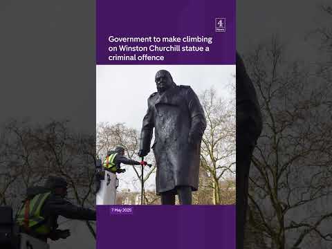 Government to make climbing on Winston Churchill statue a criminal offence