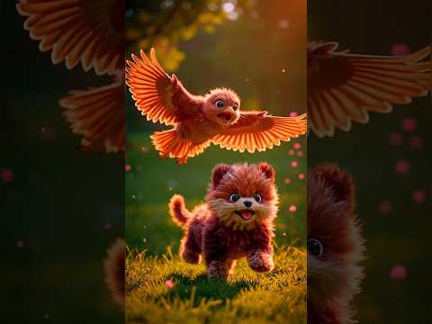 The Huge Bird Tries To Catch The Little Puppy And Then !!!! #Shorts #Puppy #Cute #Story