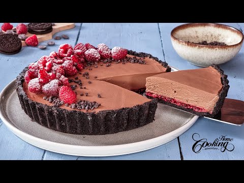 No-Bake Chocolate Raspberry Pie - Unbelievably Easy Chocolate Pie Recipe