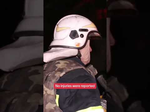 Firefighters battle flames after Russian strike