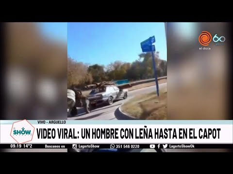 Video viral: Un hombre con leña hasta en el capot