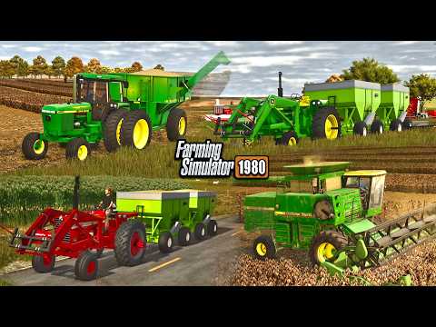 FIRST SOYBEAN HARVEST DAY, HAULING GRAIN, SETTING UP NEW BIN & MORE! (1980'S FARMING)