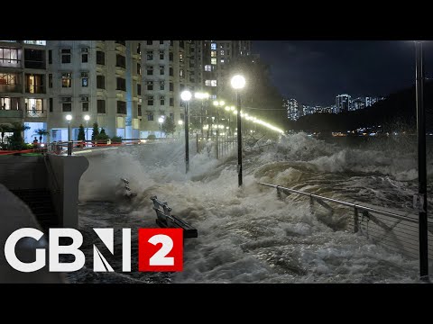 LIVE: View of Hong Kong's Victoria Harbour as typhoon Ragasa draws closer