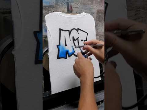 airbrush name design on a t-shirt #airbrush #art #graffiti #spraypaint #tshirt #airbrushart
