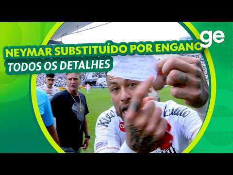 NEYMAR RECEBIA ATENDIMENTO MÉDICO E FOI SUBSTITUÍDO POR ENGANO | Santos x Coritiba | ge.globo
