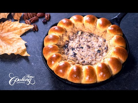 Skillet Sweet Potato Bread with Pecan Cranberry Cheese Dip