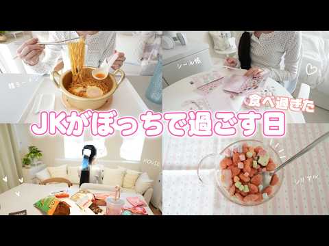 JKが休日にぼっち 親がいない日のリアルな高校生の1日 シール帳作り